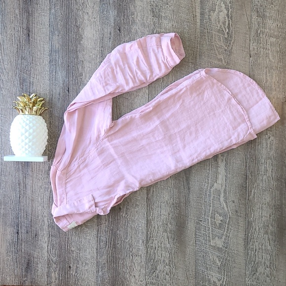 cloth & stone Tops - Cloth & Stone Button Down Linen Top - Pink